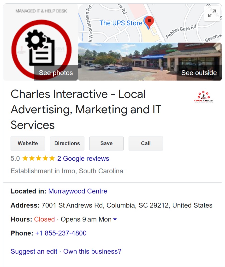 Charles Interactive GMB or Google Business Profile as Example